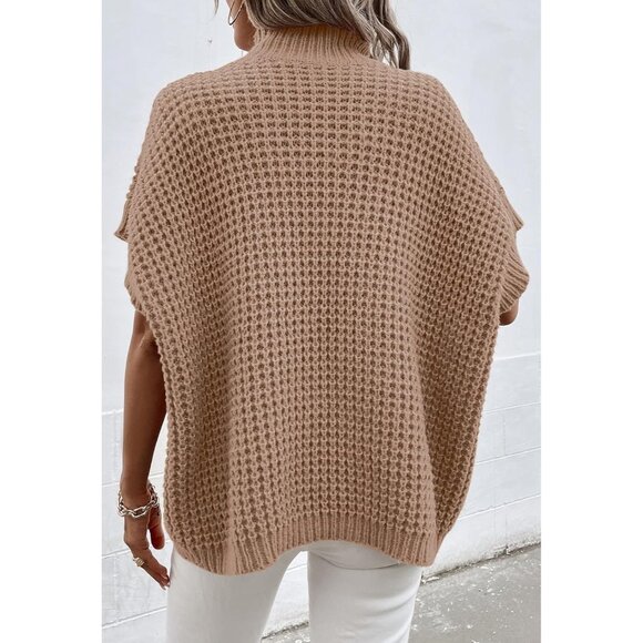 Women's Acrylic Knit Pullover Sweater Vest Short Sleeve Casual Tops - Picture 5 of 6